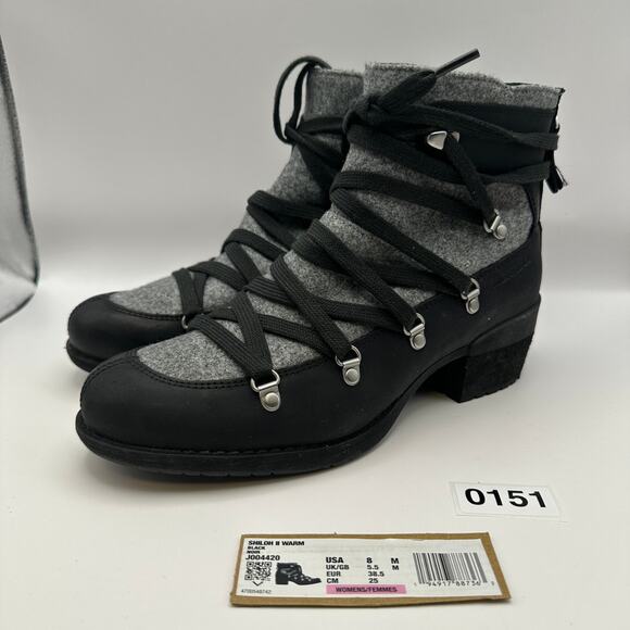 MERRELL Women's 8 Shiloh 2 Warm Pump boot J007720 Black/Gray Zip Up Feature - Picture 1 of 9